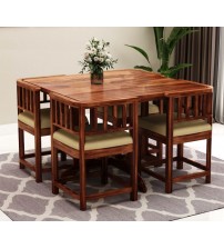 Space Saving Wooden Top Dining Table DT650W3 (4 Chairs + 1 Table)